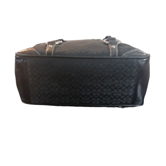 Coach Signature Jaquard Tote Black Shoulder Bag - Picture 4 of 11